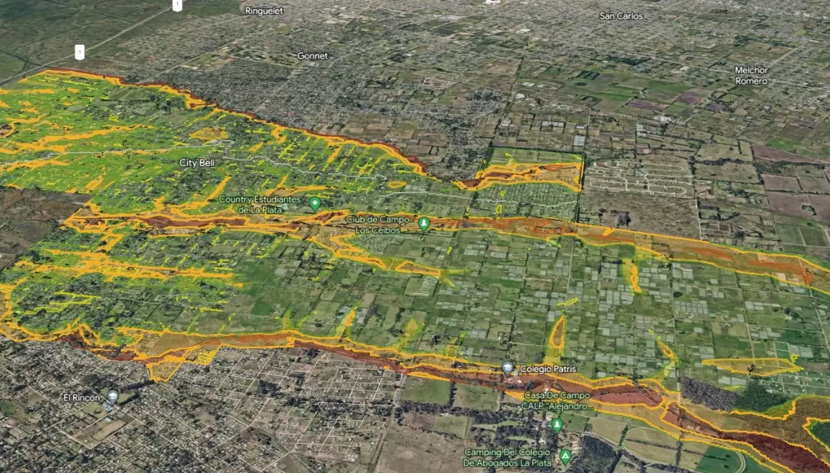 🗺️ Mapa oficial: ¿Cuáles son las zonas inundables de City Bell, Gonnet y Villa Elisa?