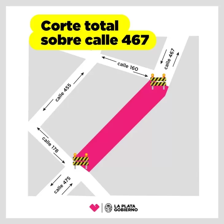 cortes y desvios de calle 467 City Bell NexoNorte