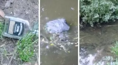 Denuncian desagüe tapado por basura vecinal en el Arroyo Rodríguez