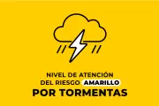 Alerta amarilla por fuertes tormentas, viento y posible granizo para la noche del domingo